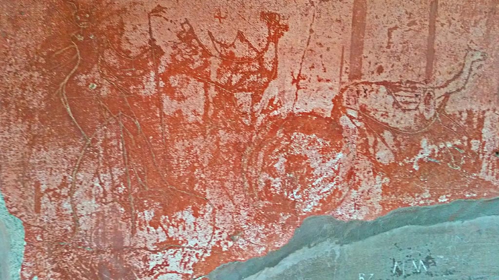 V.1 Herculaneum. Photo taken between October 2014 and November 2019.
Room 2, graffiti from east end of south wall.Photo courtesy of Giuseppe Ciaramella.